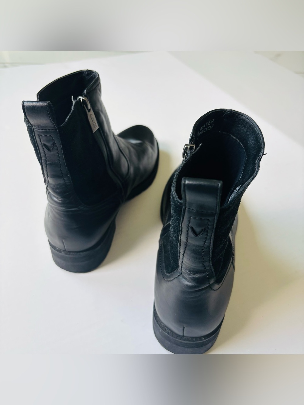 Vionic Brynn Black Leather Suede Waterproof Ankle Boots Orthotic Winter Size 10 - Picture 4 of 12